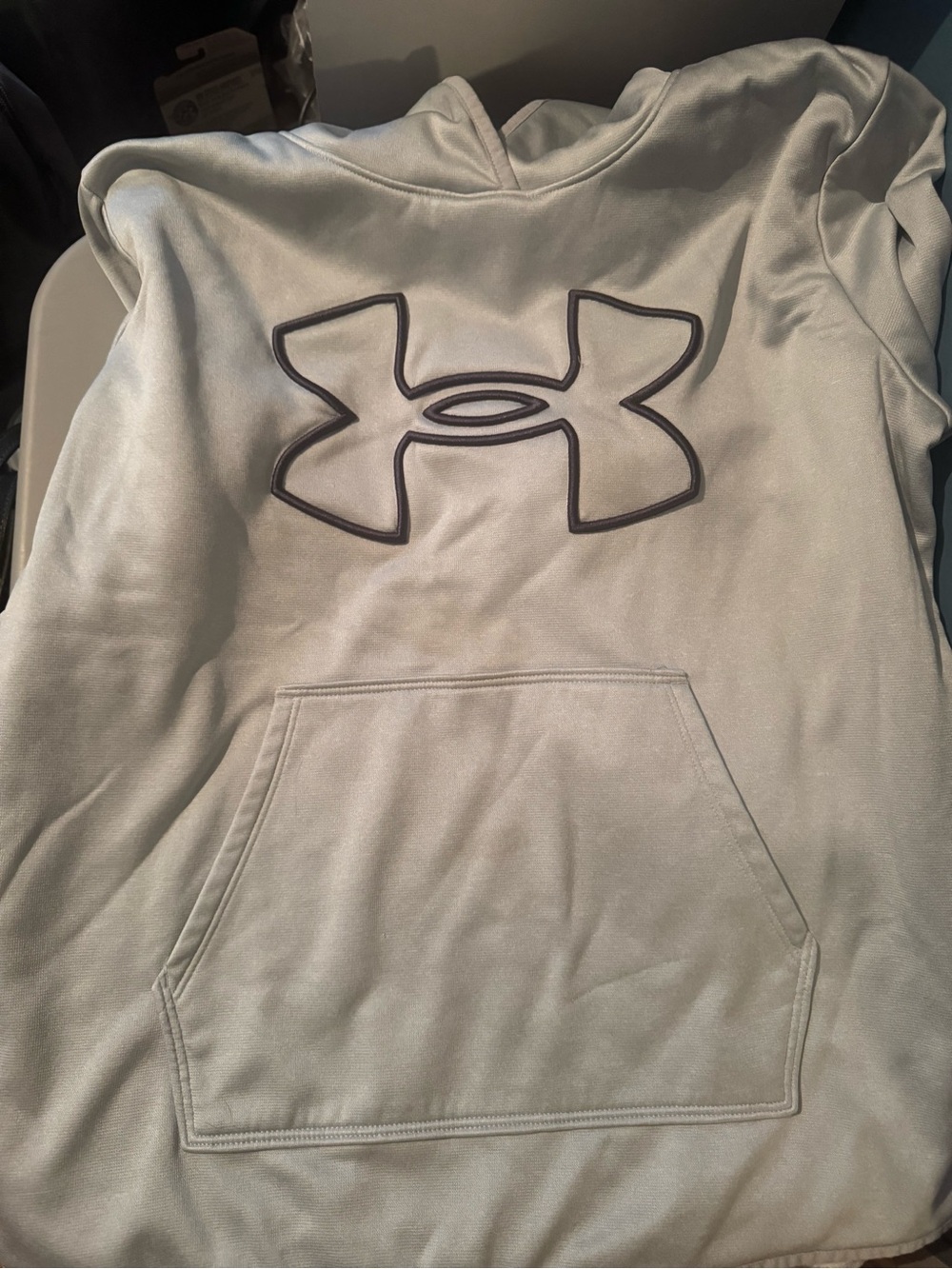 LG Light Gray Fleece-Lined Hoodie Interior
